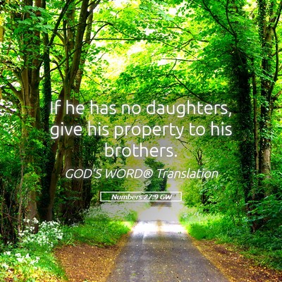 Picture 05 - Numbers 27:9 GW - If he has no daughters, give his property to his - Bible Verse Picture