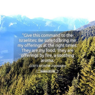 Picture 05 - Numbers 28:2 GW - “Give this command to the Israelites: Be sure - Bible Verse Picture