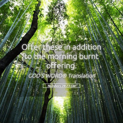 Picture 05 - Numbers 28:23 GW - Offer these in addition to the morning burnt - Bible Verse Picture