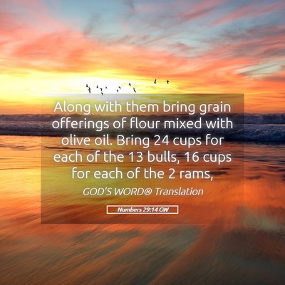 Picture 05 - Numbers 29:14 GW - Along with them bring grain offerings of flour - Bible Verse Picture