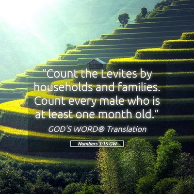 Picture 05 - Numbers 3:15 GW - “Count the Levites by households and families. - Bible Verse Picture