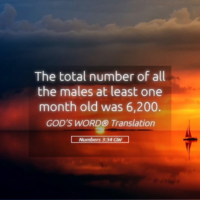Picture 05 - Numbers 3:34 GW - The total number of all the males at least one - Bible Verse Picture