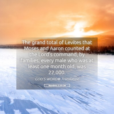 Picture 05 - Numbers 3:39 GW - The grand total of Levites that Moses and Aaron - Bible Verse Picture