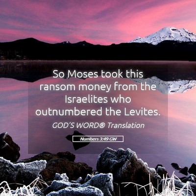 Picture 05 - Numbers 3:49 GW - So Moses took this ransom money from the - Bible Verse Picture