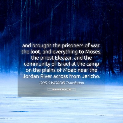Picture 05 - Numbers 31:12 GW - and brought the prisoners of war, the loot, and - Bible Verse Picture