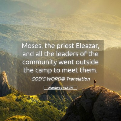 Picture 05 - Numbers 31:13 GW - Moses, the priest Eleazar, and all the leaders of - Bible Verse Picture