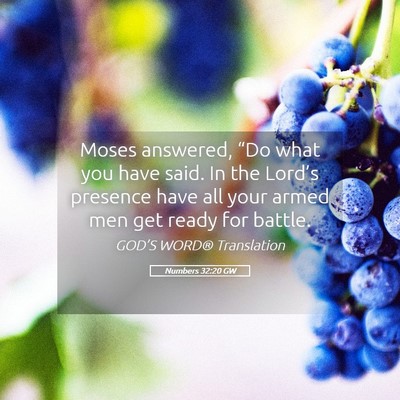 Picture 05 - Numbers 32:20 GW - Moses answered, “Do what you have said. In the - Bible Verse Picture
