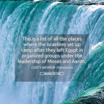 Picture 05 - Numbers 33:1 GW - This is a list of all the places where the - Bible Verse Picture