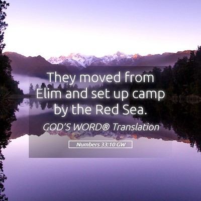 Picture 05 - Numbers 33:10 GW - They moved from Elim and set up camp by the Red - Bible Verse Picture