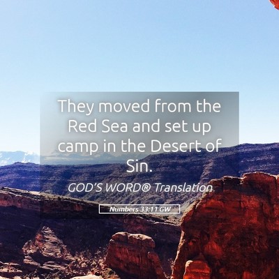Picture 05 - Numbers 33:11 GW - They moved from the Red Sea and set up camp in - Bible Verse Picture