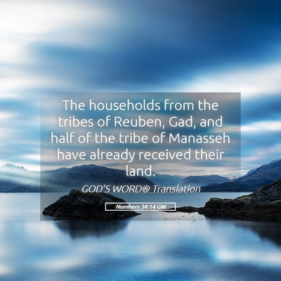 Picture 05 - Numbers 34:14 GW - The households from the tribes of Reuben, Gad, - Bible Verse Picture