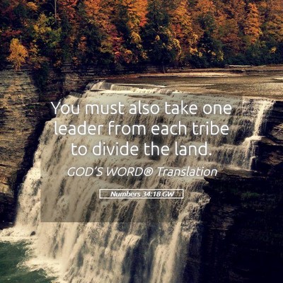Picture 05 - Numbers 34:18 GW - You must also take one leader from each tribe to - Bible Verse Picture