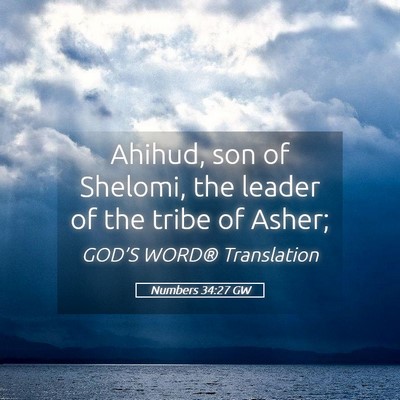 Picture 05 - Numbers 34:27 GW - Ahihud, son of Shelomi, the leader of the tribe - Bible Verse Picture