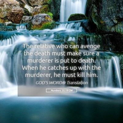 Picture 05 - Numbers 35:19 GW - The relative who can avenge the death must make - Bible Verse Picture