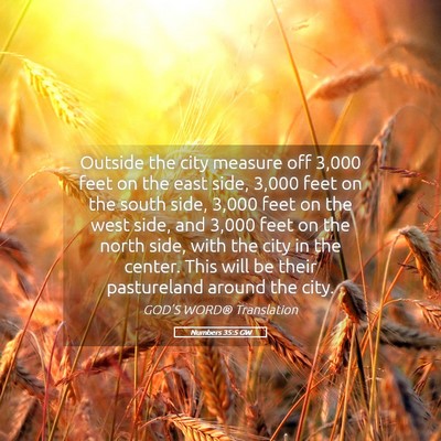 Picture 05 - Numbers 35:5 GW - Outside the city measure off 3,000 feet on the - Bible Verse Picture