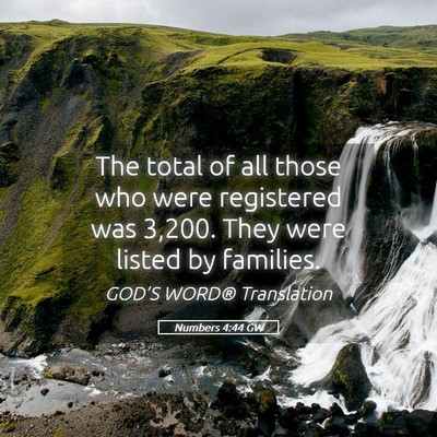 Picture 05 - Numbers 4:44 GW - The total of all those who were registered was - Bible Verse Picture