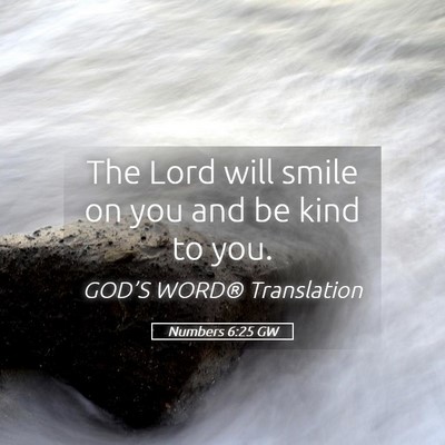 Picture 05 - Numbers 6:25 GW - The Lord will smile on you and be kind to - Bible Verse Picture