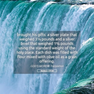 Picture 05 - Numbers 7:79 GW - brought his gifts: a silver plate that weighed - Bible Verse Picture