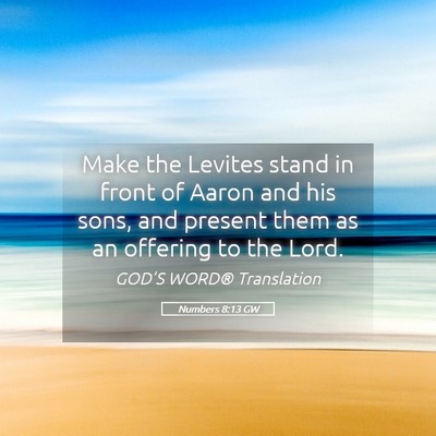 Picture 05 - Numbers 8:13 GW - Make the Levites stand in front of Aaron and his - Bible Verse Picture