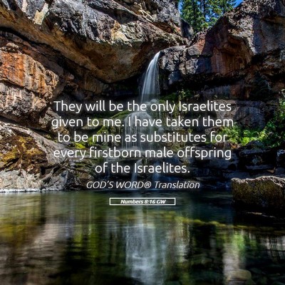 Picture 05 - Numbers 8:16 GW - They will be the only Israelites given to me. I - Bible Verse Picture