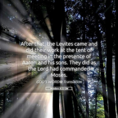 Picture 05 - Numbers 8:22 GW - After that, the Levites came and did their work - Bible Verse Picture