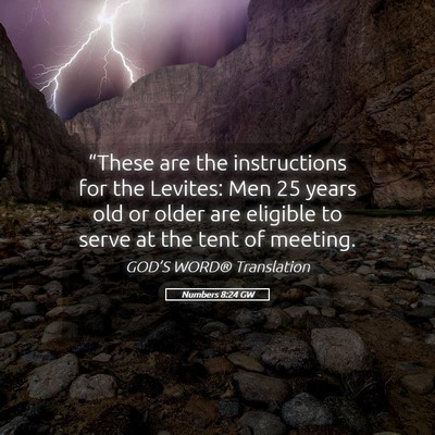 Picture 05 - Numbers 8:24 GW - “These are the instructions for the Levites: - Bible Verse Picture