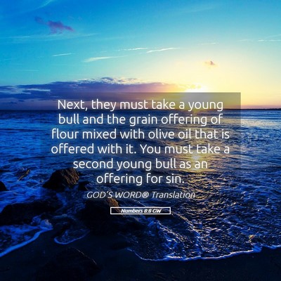 Picture 05 - Numbers 8:8 GW - Next, they must take a young bull and the grain - Bible Verse Picture