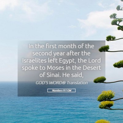 Picture 05 - Numbers 9:1 GW - In the first month of the second year after the - Bible Verse Picture