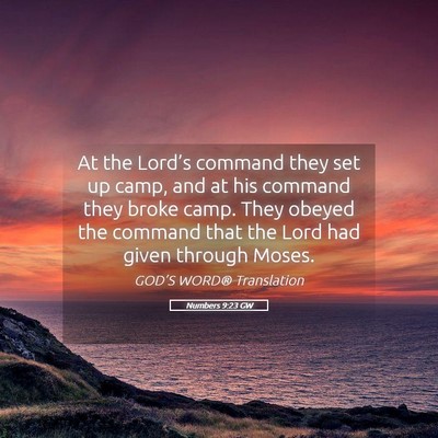 Picture 05 - Numbers 9:23 GW - At the Lord’s command they set up camp, and at - Bible Verse Picture