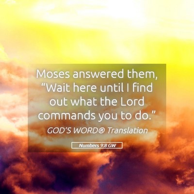 Picture 05 - Numbers 9:8 GW - Moses answered them, “Wait here until I find - Bible Verse Picture