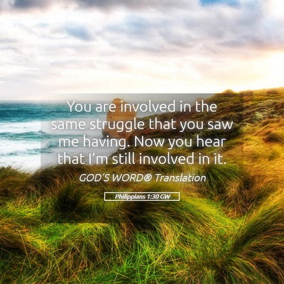 Picture 05 - Philippians 1:30 GW - You are involved in the same struggle that you - Bible Verse Picture
