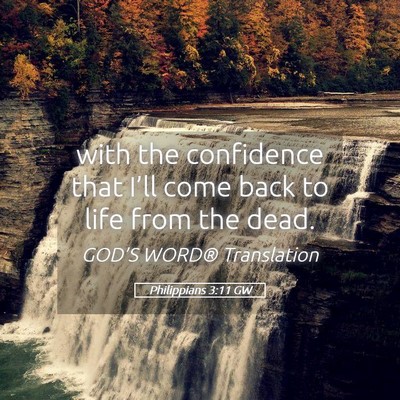 Picture 05 - Philippians 3:11 GW - with the confidence that I’ll come back to life - Bible Verse Picture