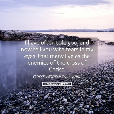 Picture 05 - Philippians 3:18 GW - I have often told you, and now tell you with - Bible Verse Picture