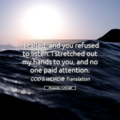 Picture 05 - Proverbs 1:24 GW - “I called, and you refused to listen. I - Bible Verse Picture