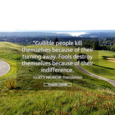 Picture 05 - Proverbs 1:32 GW - “Gullible people kill themselves because of - Bible Verse Picture