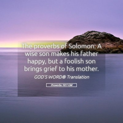 Picture 05 - Proverbs 10:1 GW - The proverbs of Solomon: A wise son makes his - Bible Verse Picture