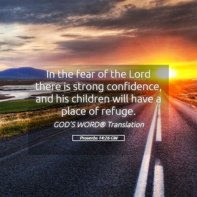 Picture 05 - Proverbs 14:26 GW - In the fear of the Lord there is strong - Bible Verse Picture