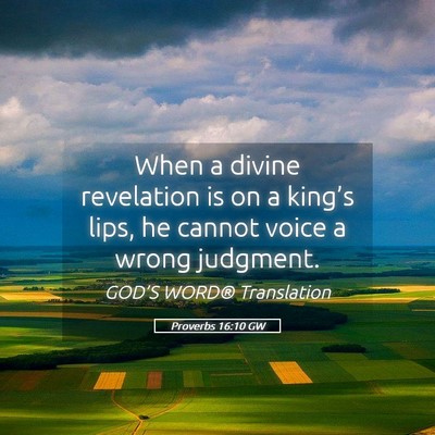 Picture 05 - Proverbs 16:10 GW - When a divine revelation is on a king’s lips, - Bible Verse Picture