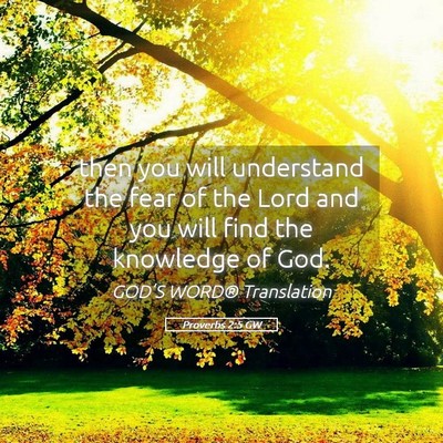 Picture 05 - Proverbs 2:5 GW - then you will understand the fear of the Lord and - Bible Verse Picture