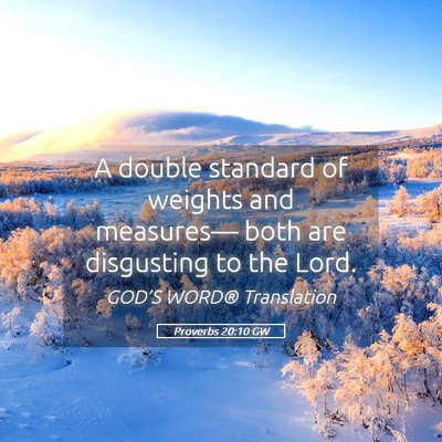 Picture 05 - Proverbs 20:10 GW - A double standard of weights and measures— both - Bible Verse Picture
