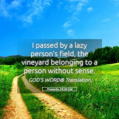 Picture 05 - Proverbs 24:30 GW - I passed by a lazy person’s field, the vineyard - Bible Verse Picture