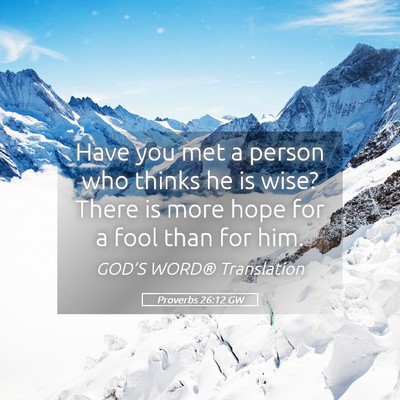 Picture 05 - Proverbs 26:12 GW - Have you met a person who thinks he is wise? - Bible Verse Picture
