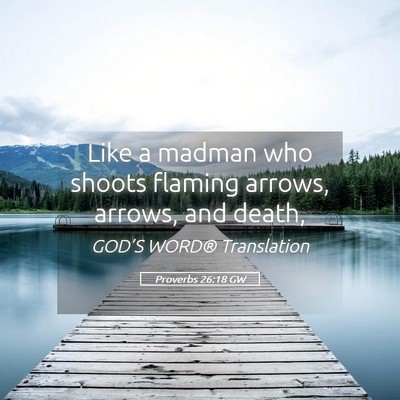 Picture 05 - Proverbs 26:18 GW - Like a madman who shoots flaming arrows, arrows, - Bible Verse Picture