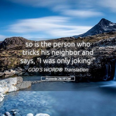 Picture 05 - Proverbs 26:19 GW - so is the person who tricks his neighbor and - Bible Verse Picture