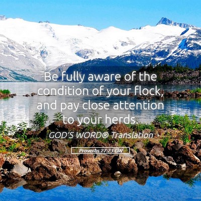 Picture 05 - Proverbs 27:23 GW - Be fully aware of the condition of your flock, - Bible Verse Picture