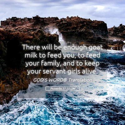 Picture 05 - Proverbs 27:27 GW - There will be enough goat milk to feed you, to - Bible Verse Picture