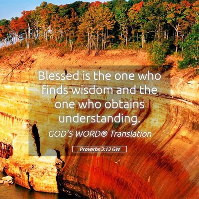 Picture 05 - Proverbs 3:13 GW - Blessed is the one who finds wisdom and the one - Bible Verse Picture