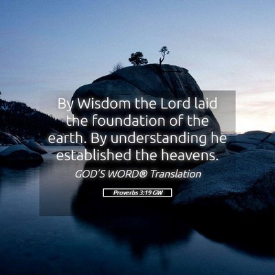 Picture 05 - Proverbs 3:19 GW - By Wisdom the Lord laid the foundation of the - Bible Verse Picture