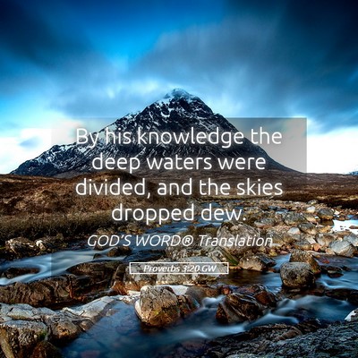 Picture 05 - Proverbs 3:20 GW - By his knowledge the deep waters were divided, - Bible Verse Picture