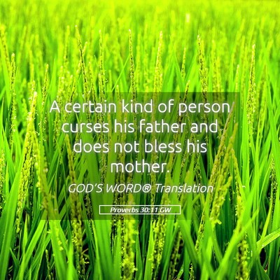 Picture 05 - Proverbs 30:11 GW - A certain kind of person curses his father and - Bible Verse Picture